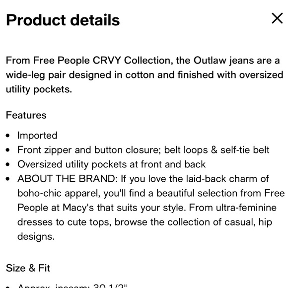 Free People Curvy Outlaw Jeans   NWOT - Picture 8 of 14
